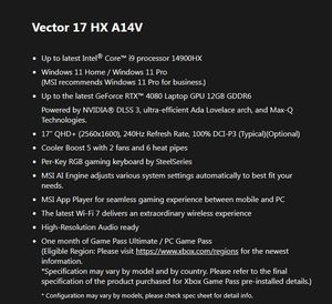 Ordinateur portable professionnel bon marché <span class=keywords><strong>MSI</strong></span> Vector17 GP68HX H-214CN RTX4060 Grand écran tactile 64 Go Tablette <span class=keywords><strong>PC</strong></span> de bureau pour étude - Product Image 5