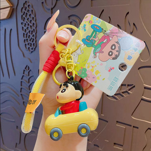 Porte-clés PVC électroplaqué Shin-chan de haute qualité, mignon, en forme 3D, tendance mode, pour clés de voiture et pendentif de sac à dos - Product Image 6