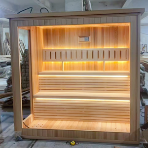 Cómoda Sala de Sauna de Infrarrojos Lejanos con Calefactor de Carbón de Madera Sólida para Exteriores, para <span class=keywords><strong>2</strong></span> Personas, con Luz Roja, para Uso en Villas - Product Image 6