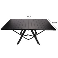 Nouvelle table pliante en alliage d'aluminium noir, durable, légère, portable, pour le camping, les marchés nocturnes et les activités de plein air