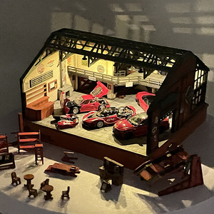 ไดโอรามาประกอบด้วยมือ <span class=keywords><strong>1</strong></span>/<span class=keywords><strong>64</strong></span> ฉากจำลองร้าน<span class=keywords><strong>ซ่อม</strong></span><span class=keywords><strong>รถ</strong></span>ยนต์ สร้างสรรค์ ฉากรถยนต์จิ๋ว ตกแต่งแบบจำลองสถาปัตยกรรม - Product Image 4