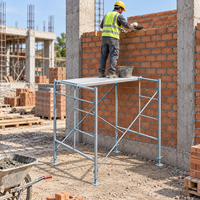 Échafaudage à cadre galvanisé à chaud avec planches et étais en acier pour le soutien des travaux de construction en extérieur