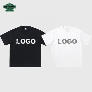 280gsm Mens boş % 100% pamuk yüksek kalite kalın ağır damla omuz özel Logo boy T shirt