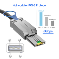 Kabel Mini SAS SFF-8088 ke SFF-8087 6Gbps 26Pin ke 36Pin, Kabel Nylon PVC dengan Pull-Tab Latch untuk Server RAID HBA Storage Controller