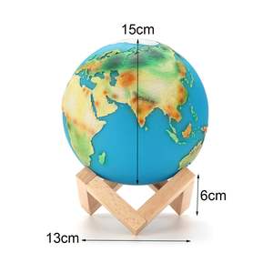 Lámpara de Globo Terráqueo LED Lelyi, 3 Colores, Sensor Táctil, Recargable por USB, Impresión <span class=keywords><strong>3D</strong></span>, Lámpara de Tierra y Luna, 15 cm - Product Image 4