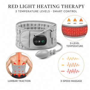 Ceinture chauffante à lumière <span class=keywords><strong>rouge</strong></span>, 3 niveaux de température, 3 vitesses de vibration, 5000 mAh rechargeable, soutien lombaire - Product Image 3