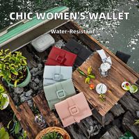 Dompet Mini Wanita Model Korea Terbaru, Bahan Kulit PU, Ritsleting, Banyak Slot Kartu, Tempat Koin