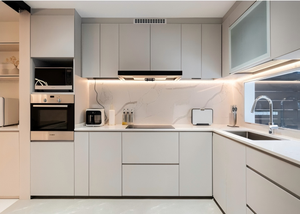 Juego de Muebles de Cocina Pequeños con Fregadero y Grifo, Proveedor de Muebles de Cocina de Melamina, Gabinetes de Cocina Modernos con Acabado Mate - Product Image 3