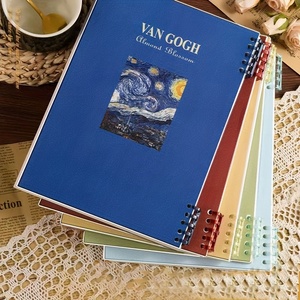 2025 thiết kế mới A5 xoắn ốc ràng buộc cứng Bìa vẽ máy tính xách tay phác thảo Chứng Khoán cho các trường học với Van Gogh của bức tranh - Product Image 6