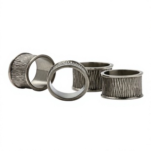 Hand Casted Technique Silver Napkin Rings <b>Set</b> of 4 <b>Gift</b> <b>Sets</b> Custom Event Supplies Table Decoration Napkin Ring <b>Cheap</b> Price - Product Image 1