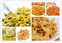 Ligne de production de snacks extrudés entièrement automatique, contrôlée par PLC, en acier inoxydable, pour chips, bugles et granulés 3D