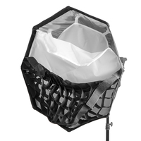 Parapluie octogonal portable de 90 cm pour photographie, réflecteur diffuseur, kit d'éclairage avec monture Bowens et grille nid d'abeille pour usage en studio