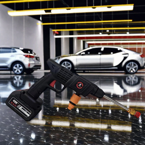 Set de Lavadora de Coches Portátil Inalámbrica de Alta Presión de Plástico Naranja Herramienta de Limpieza Tipo Pistola - Product Image 5
