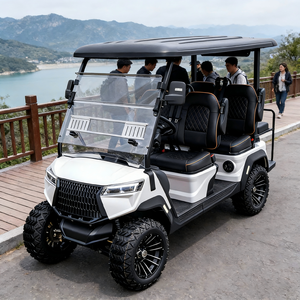 Voiturette de golf électrique de luxe 4 places avec batterie au lithium et pneus tout-terrain pour les routes non publiques - Product Image 1