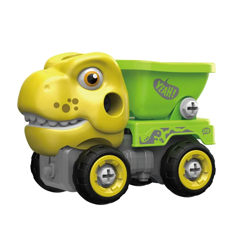 Mainan edukasi anak-anak sekrup model diy perakitan truk mobil dinosaurus blok bangunan mainan edukasi