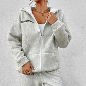 OEM Marques Célèbres Ensemble de Gym Vêtements pour Femmes Bas Mqo Luxe Hiver Cordon Ensemble Broderie Personnalisée <span class=keywords><strong>Cargo</strong></span> Survêtement Zippé - Product Image 5