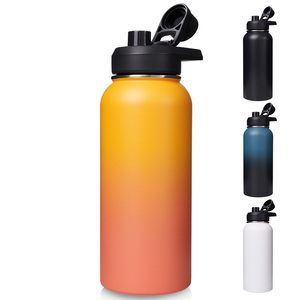Bouteille d'eau isotherme sous vide de 32 oz, anti-fuite, avec couvercle à paille rabattable, en acier inoxydable anti-condensation, pour le camping et la randonnée - Product Image 6