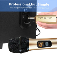 Microphone sans fil à verrouillage automatique de fréquence par récepteur GAW-009B, batterie au Lithium amovible de grande capacité