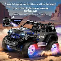 Coche de Juguete Eléctrico Todoterreno 24G con Sonido, Luces y Función de Pulverización de Niebla, Escala 1:16, Juguete para Niños