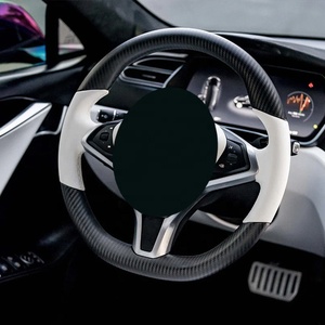 Pièces de course pour voitures, housse de volant de voiture en fibre de carbone, volant classique, volant électrique pour <span class=keywords><strong>Tesla</strong></span> <span class=keywords><strong>Model</strong></span> S - Product Image 2