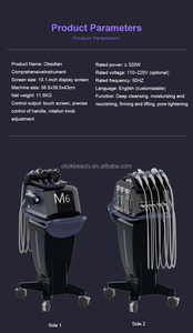 เครื่องผลิตฟองออกซิเจนไฮดรา M6 3.0 รุ่นใหม่ล่าสุด สำหรับดูแลผิวหน้า ฟื้นฟูผิว ทำความสะอาดผิวหน้าอย่างล้ำลึก อุปกรณ์เสริมความงามแบบสปา 6 in 1 - Product Image 3