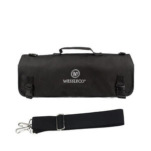 ポータブルキャンバスシェフナイフツールロール防水 & 耐摩耗性10-14ポケットバックル閉鎖屋外レストラン収納 - Product Image 6