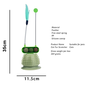 Nuova bacchetta interattiva Teaser per gatti con giocattolo da masticare infuso erba gatta e accessori di piume per l'intrattenimento da solista - Product Image 3