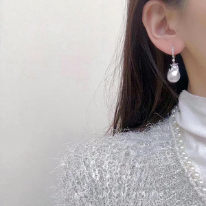 Accessoires en argent S925 pour la création de bijoux, support vide pour perles, boucle d'oreille en argent tendance avec perles rondes de 10 à 15 mm, 21541 - Product Image 4