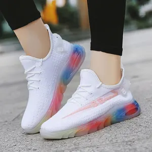 china factory cheap rainbow geometric sole breathable casual sport women shoes