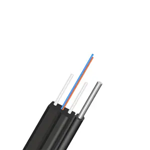 2km drum FRP steel messenger wire LSZH drop fiber cable 1 core