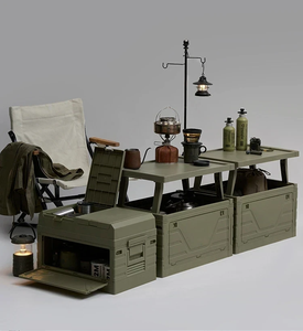 Outdoor Camping <b>Folding</b> Box Camping <b>Table</b>-top Storage Case Picnic Organizer Home Storage Bin - Product Image 3