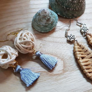 Venta al por mayor Boho hecho a mano de ratán pendientes - Product Image 2