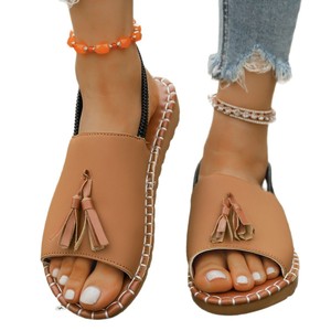 2025 Summer Collection European American Women's Plus Size Slip-on Flat Slippers New 43 Yards Platform Printed <b>Beach</b> <b>Shoes</b> - Product Image 6