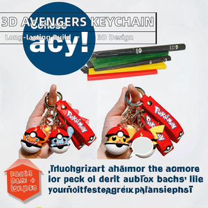 พวงกุญแจยางรูปการ์ตูนอเวนเจอร์ส3D เหรียญพวงกุญแจรถลายการ์ตูนเป็นมิตรกับสิ่งแวดล้อม - Product Image 2