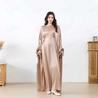 Lignes Golden Robe musulmane à manches longues pour femme-Exclusive et à la mode pour les dames musulmanes, été et plage, grande taille et régulière