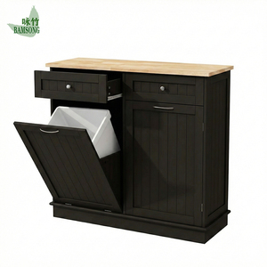 Armoire de <span class=keywords><strong>rangement</strong></span> moderne à bascule en bambou et bois, écologique, avec 2 tiroirs pour <span class=keywords><strong>cuisine</strong></span>, salle de bain et buanderie - Product Image 1