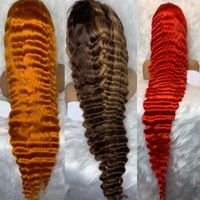 Perruque Full Lace Frontal Wig sans colle Remy-Perruque de cheveux humains ombrés préplumés à cuticules alignées brésiliennes