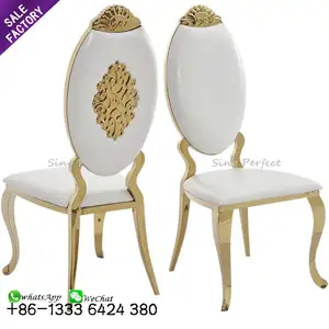 Hot Sale Wedding Furniture Round Back Gold Stainless Steel Furniture Dining Chair
