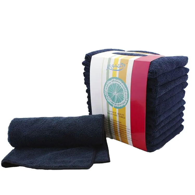 100% cotton bleach proof salon towel,hair drying towel,black microfiber towel