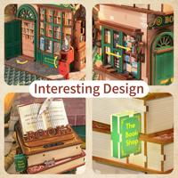 Kit de maison de poupée miniature DIY en bois 3D vintage Tonecheer Time Bookstore pour magasins de papeterie et cadeaux