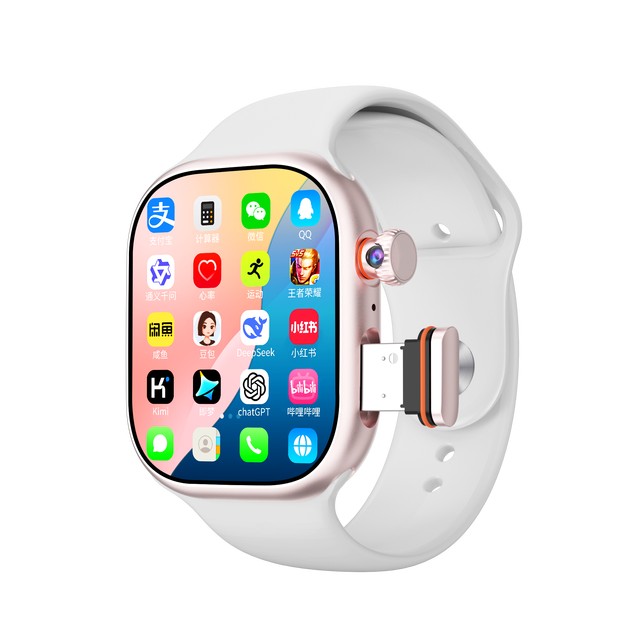 F24 Pro Android 9.0 4G Smartwatch Fingerprint Unlock 2.06" AMOLED W527 Chip 4GB 32GB Rotating Camera GPS 4G LTE SIM Smart Watch