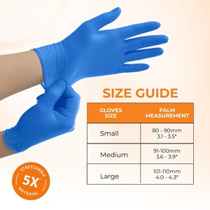 Guantes de Nitrilo Desechables Azules sin Polvo para Seguridad Alimentaria, Guantes de Nitrilo para Examen sin Polvo - Product Image 3
