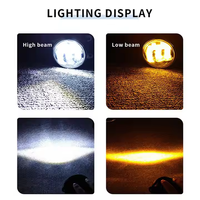 HYNBYZJ Phare de travail LED 4 pouces, vente en gros d'usine, projecteur LED trois couleurs 45W, lentille de projecteur antibrouillard LED, éclairage LED tout-terrain