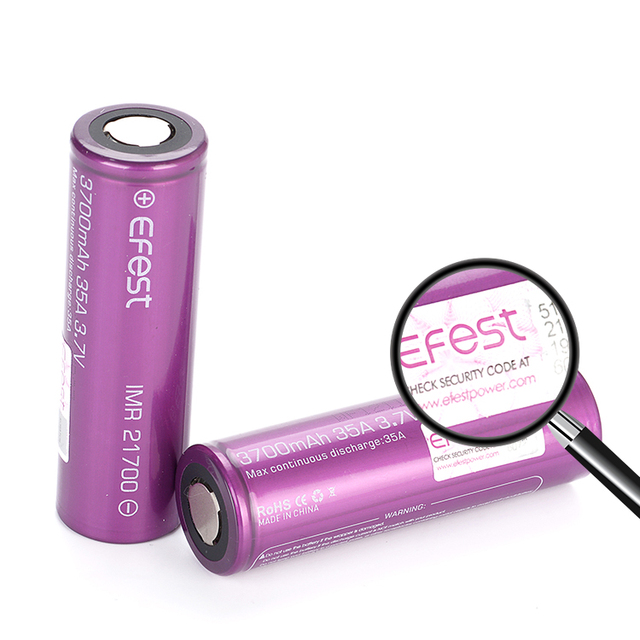 Hot-seller Electric Bicycles/Scooters Lithium Battery Pack Efest 21700 3700mah 35A 3.7v Lithium Ion Batteries
