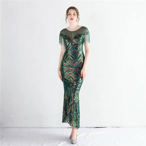 2025新しいスタイル新しい到着女性用スパンコールモデルホルターガウン高級ガウンVestitdo De Festaプロムイブニングドレス - Product Image 2