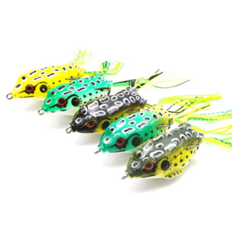 Hot Sale Hollow Body Topwater Frogs Lures, 22 Color Soft Fishing Lure for Bass Pike Snakehead, 6g 10g 14g Cheap Frog Lure