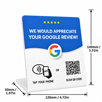 Individuelle NFC-Bewertungskarte 140x120mm Acryl-Tischständer mit NFC-Chip und Gedrucktem QR-Code für Hotel, Salon, Café und Unternehmen