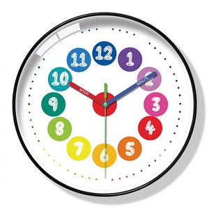 <span class=keywords><strong>Horloge</strong></span> <span class=keywords><strong>murale</strong></span> silencieuse de 16 pouces, grand format, <span class=keywords><strong>à</strong></span> mouvement <span class=keywords><strong>à</strong></span> quartz, sans perçage, pour l'apprentissage précoce des enfants, style dessin animé, pour salon - Product Image 1