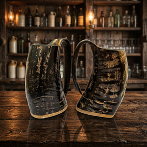 Jarra de Cerveza Vikinga Hecha a Mano Original, Taza de Cuerno de Búfalo Natural y Orgánico, Vaso Ecológico, Juego de Vajilla - Product Image 4