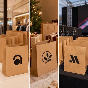 Bolsa de Regalo Personalizada de Papel Kraft, Bolsa Promocional para Regalos, Bolsa de Embalaje de Grado Alimenticio, Sachet Personalizado - Product Image 3